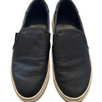 UGG  Women's Black Leather Slip-On Sneakers‎ with White Soles 8 Photo 0