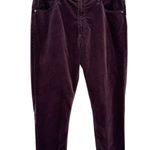 AG Adriano Goldschmied  Stevie Ankle High Rise Corduroy Jeans Burgundy 30R Photo 0
