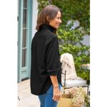 Frank & Eileen  Eileen Button Down Shirt XS Black NEW Minimalist Cotton Classic Photo 3