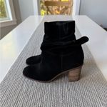 Lucky Brand  Black Genuine Suede Leather Block Heel Ankle Boots Booties Sz 8.5 Photo 3