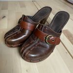 White Mountain Vtg White Mt Womens Leather Studded Mules Clogs 8.5M Brown Buckle Y2K Boho Indie Photo 8