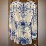 Lovers + Friends  Blue and White Floral Long Sleeve romper Photo 2