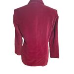 Jessica Holbrook Vintage Women 90s Collared Button Down Red Velvet Blazer Size 6 Photo 2