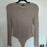 Long sleeve mock neck bodysuit Tan Size L Photo 0