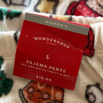 NWT Wondershop Cozy Fleece Pajama Pants with holiday print! Size L White Size L Photo 0