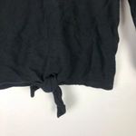 Madewell  Texture & Thread Long Sleeve Tie-front Black Top Photo 4