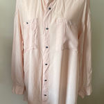 DKNY  Jeans 100% Silk Oversized Button Down Shirt Pale Peach Photo 0
