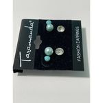 Taramanda‎ Trio Earring Set CZ Studs Tiny Stud Blue Blue Photo 3