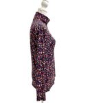 J Crew Abstract Colorful Floral Tissue Turtleneck Long Sleeve Shirt size Medium Photo 3