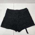 Abercrombie & Fitch Size S Shorts Linen Blend High Waist Rise Black Self Tie Photo 9