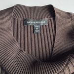 Banana Republic  Puff Sleeve Ribbed Sweater Midi Dress Chocolate Brown Size M P Photo 9