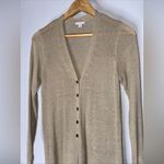 J Jill Tan Brown Long Duster Button Carigan Linen‎ Blend XS Photo 2