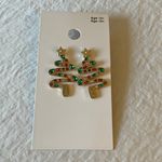 Gap : Gold Tone Festive Christmas Tree Holiday Earrings Photo 8