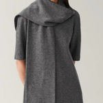 COS NWT Grey Wool Blend Dress with Attached Scarf, Size L Photo 0