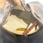 Brahmin  Vintage Black Soft Leather Brown Trim Shoulder Bag Photo 2