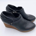 Dr. Scholl's What's Good Wedge Ankle Boots Women's Size 9.5 Black Faux Leather Photo 1