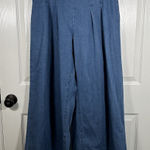 SheIn NWT Sxy Wide Flare Pleated Med Wash Denim Pants 32x32 Photo 0