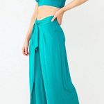 Freshwater Bikini Banded Long Top Sz M Adjustable Strap Teal Snakeskin Texture Green Size M Photo 6