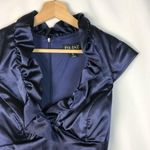 DJ Jaz Navy Blue Short Sleeve Satin Knee Length Sheath Dress 10 Photo 2