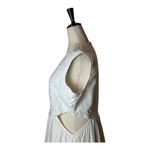 Bardot Dress Women XL White Cotton Embroidered Cut Out Tiered Maxi Boho Cottage Photo 9