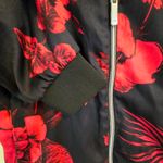 ZARA  Red & Black Hibiscus Bomber Jacket Medium Photo 5