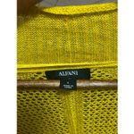Alfani Open Knit Cardigan Yellow Linen Blend Lightweight Slit Hem Layering L/G Photo 3