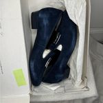 Ros Hommerson Treasure Navy Blue Suede Pumps Loafers with Silver Accent 7 Photo 5