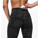 Lululemon  Fast and Free Crop II 19" Nulux Incognito Camo Leggings Grey Black 12 Photo 2