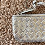 COCHNI Italy Silver Braided Leather Coin Pouch Small Zip Pouch Wristlet Dust Bag Photo 4