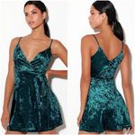 Lulus LULU’S Cabaret Forest Green Velvet Wrap Dress Photo 1