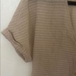 Blue Pepper Beige Striped Women Top Tan Size M Photo 2
