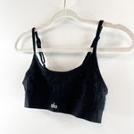 Alo Yoga Pointelle Sweater Be Mine Bra Bralette Black Small Photo 5