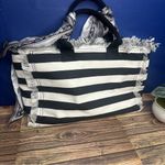 CLR by Claudette Sally Striped Tote Bag *Used (Black & White) Black Photo 2