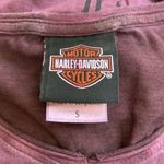 Harley Davidson Purple Rhinestone Floral Skull Long Sleeve Crewneck Shirt Small Photo 4