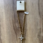 Urban Outfitters  Gold Caterina Pearl Cross Necklace NWT Photo 1