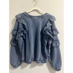 Tularosa REVOLVE Cat Ruffle Navy Blue Pullover Sweatshirt Women's Size XS Photo 3