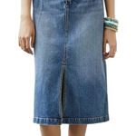 Pilcro  Slim Denim Midi Skirt size 6 Anthropologie Button Front Photo 0