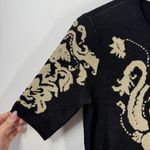 ECI  Damask Knitted A-line Sweater Women S NWT Short Sleeve Black Y2K Sparkle Photo 1