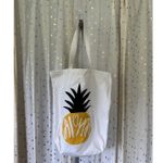 Aloha Hawaii Pineapple Canvas Farmer's Market Tote Shopping Bag Photo 1