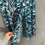 Laundry by Shelli Segal  skirt women 2 blue geometric print satin side slits boho Photo 3