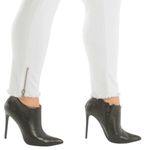 KanCan LA jeans 27” Opaque white denim sleek skinny cut raw hem zipper details Photo 2