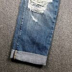 ZARA TRF Denim Distressed Ripped Jeans Cuffed Hem Medium Wash Women's Size 8 Photo 2