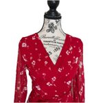 Love Fire Dress‎ Womens Red Size XS Large SleeveFloral Lace V Photo 1