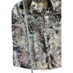 Chico's Sz 4- XL Blouse Floral Art To Wear Button Up Career Closet Staple MINT Photo 13