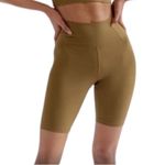 Girlfriend Collective high-waisted bike shorts in khaki green XS Photo 1