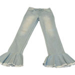 Vince Camuto size 27/4 light blue flouncy ruffle raw edge hem EUC worn 2 times Photo 0