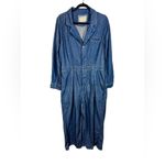 Free People  We The Free Franklin Tailored Wide Leg One-Piece Denim Jumpsuit Photo 5