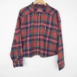 American Eagle  Outfitters‎ Cozy Cabin Cropped Flannel, Red/Green plaid, M Photo 4