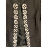 NWT Kasper Separates Jacket w/ Silver Embroidered Shapes Size 12P Black Photo 3