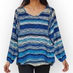 Ariat  Blue Fringe Western Long Sleeve Blouse Size Medium Photo 1